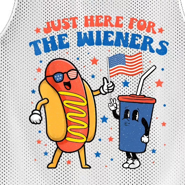 Hot Dog Im Just Here For The Wieners Funny 4Th Of July Mesh Reversible Basketball Jersey Tank