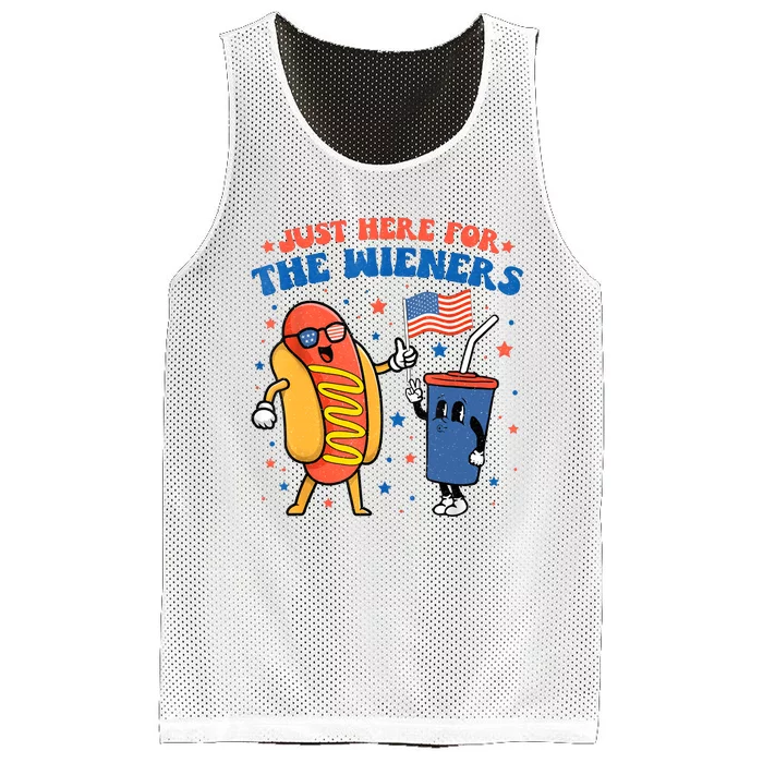 Hot Dog Im Just Here For The Wieners Funny 4Th Of July Mesh Reversible Basketball Jersey Tank