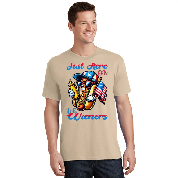 Hot Dog IM Just Here For The Wieners 4th Of July T-Shirt