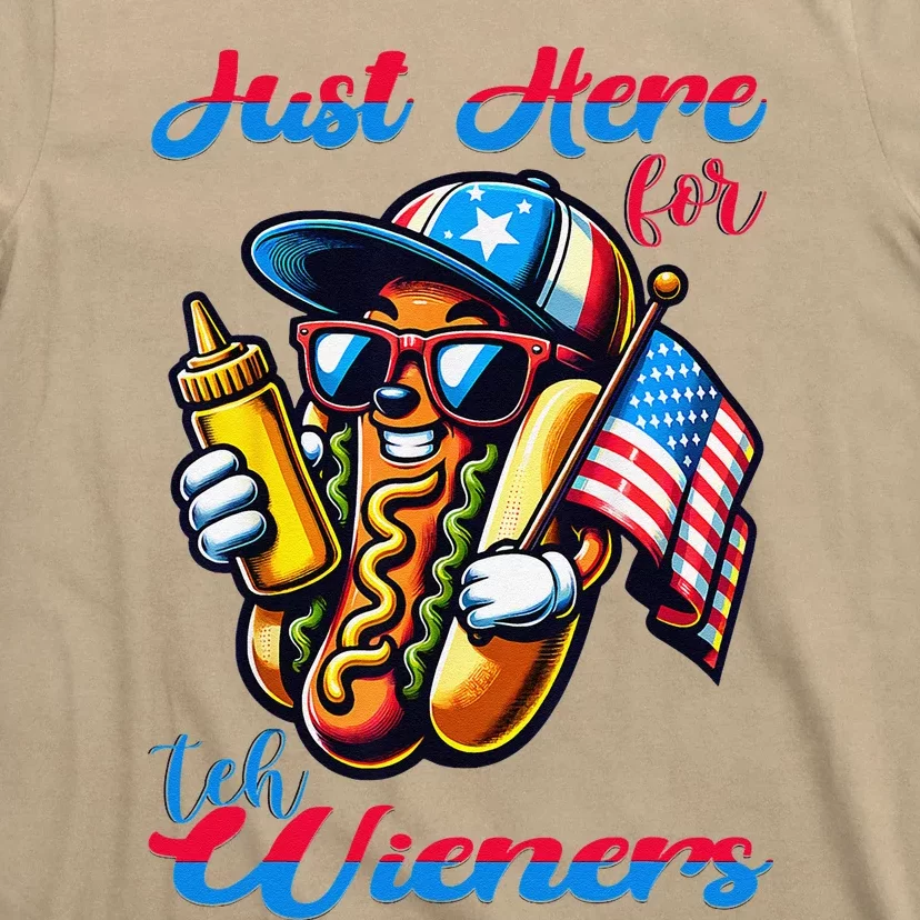 Hot Dog IM Just Here For The Wieners 4th Of July T-Shirt