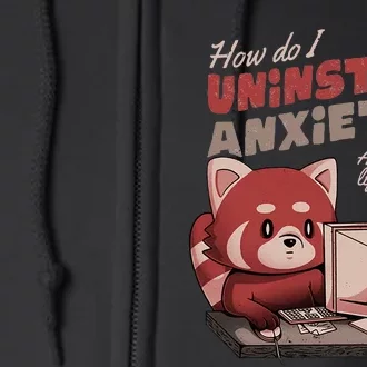 How Do I Uninstall Anxiety Cute Funny Raccoon Full Zip Hoodie