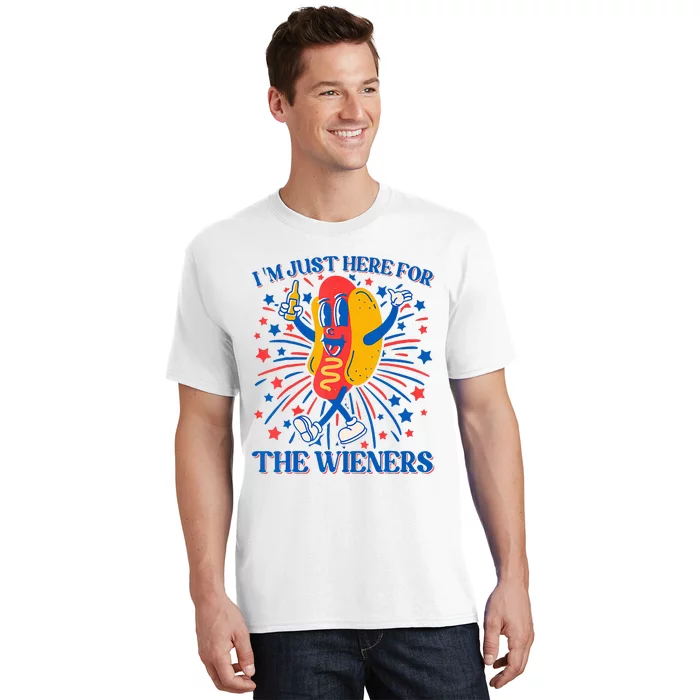 Hot Dog IM Just Here For The Wieners 4th Of July T-Shirt