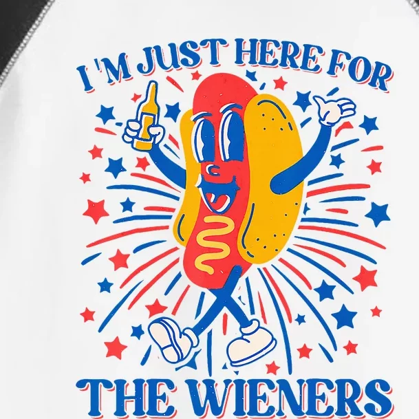 Hot Dog IM Just Here For The Wieners 4th Of July Toddler Fine Jersey T-Shirt