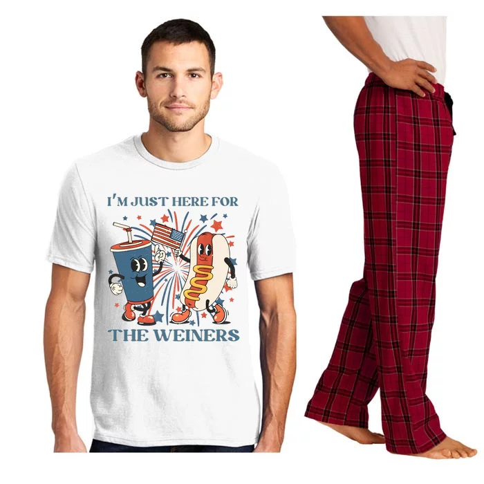 Hot Dog Im Just Here For The Wieners 4Th Of July Pajama Set