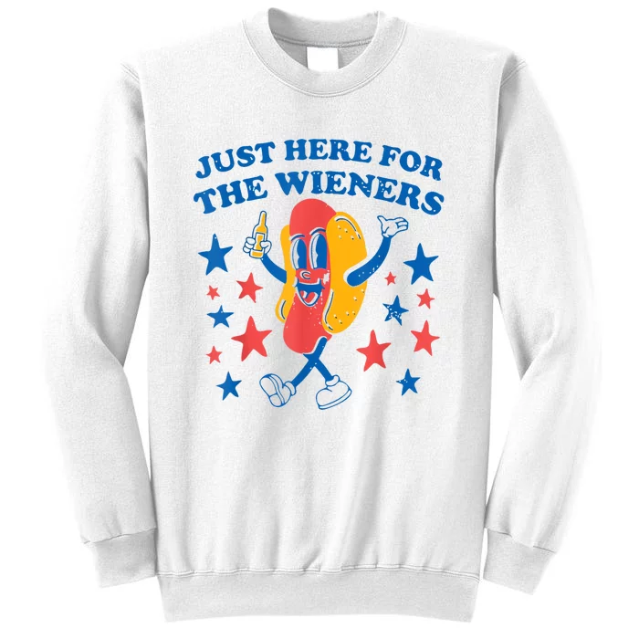 Hot Dog Im Just Here For The Wieners 4Th Of July Sweatshirt