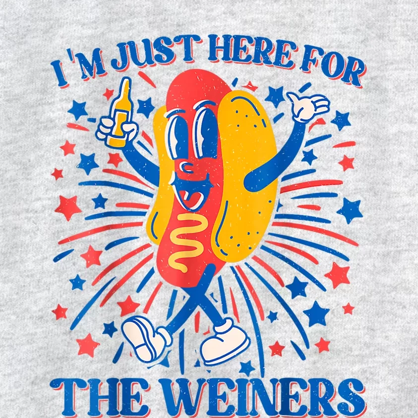 Hot Dog Im Just Here For The Wieners 4Th Of July Kids Sweatshirt