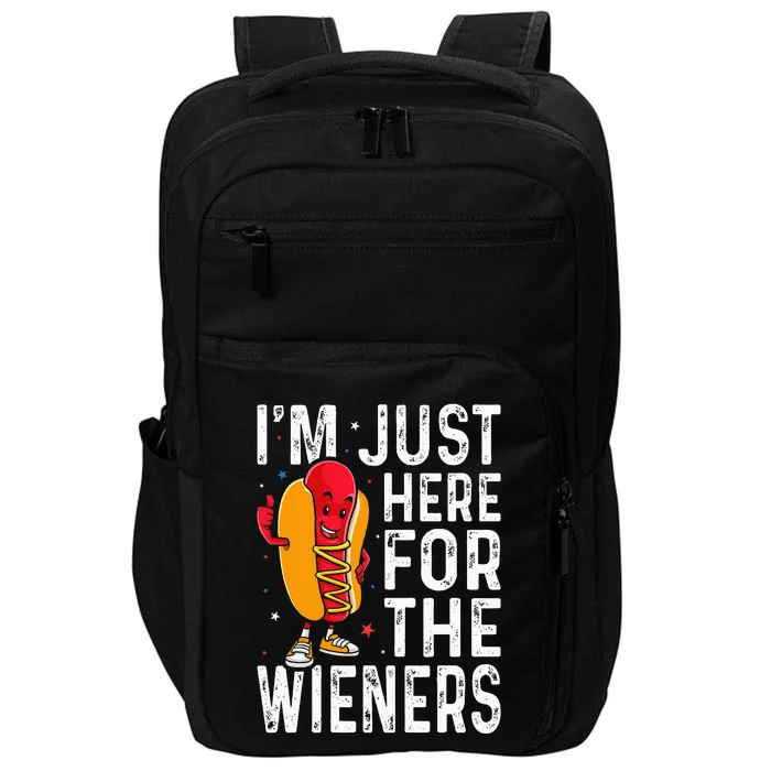 Hot Dog IM Just Here For The Wieners 4th Of July Impact Tech Backpack