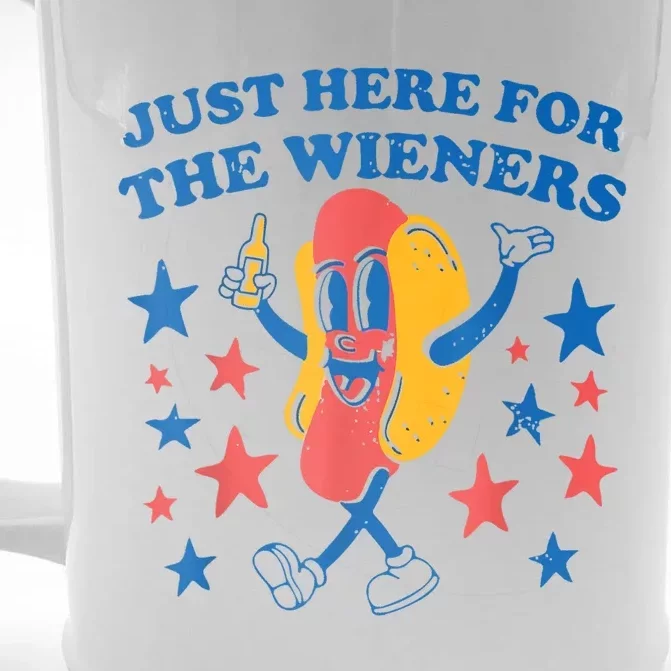 Hot Dog Im Just Here For The Wieners 4Th Of July Front & Back Beer Stein