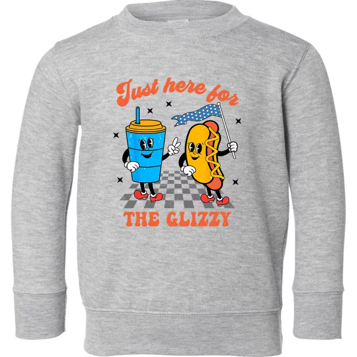 Hot Dog Im Just Here For The Glizzy Happy 4th Of July Toddler Sweatshirt