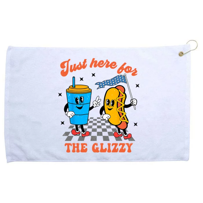 Hot Dog Im Just Here For The Glizzy Happy 4th Of July Grommeted Golf Towel