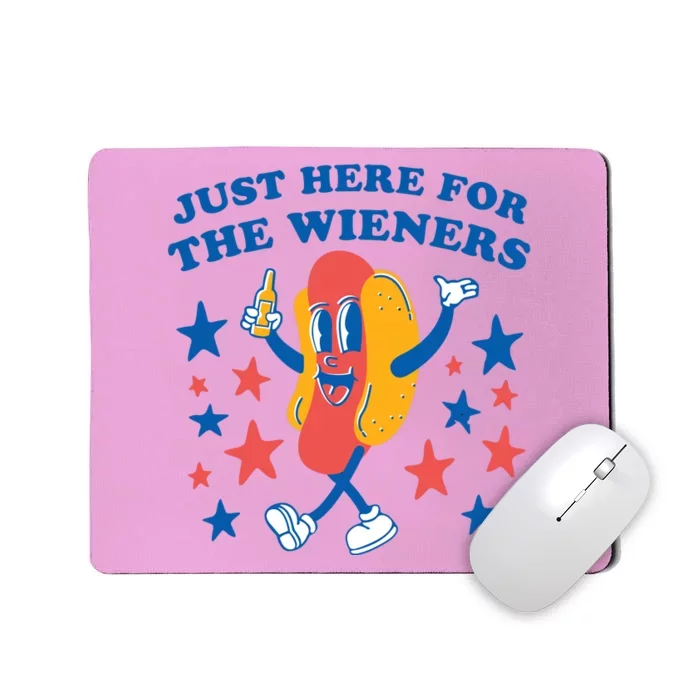 Hot Dog IM Just Here For The Wieners 4th Of July Mousepad