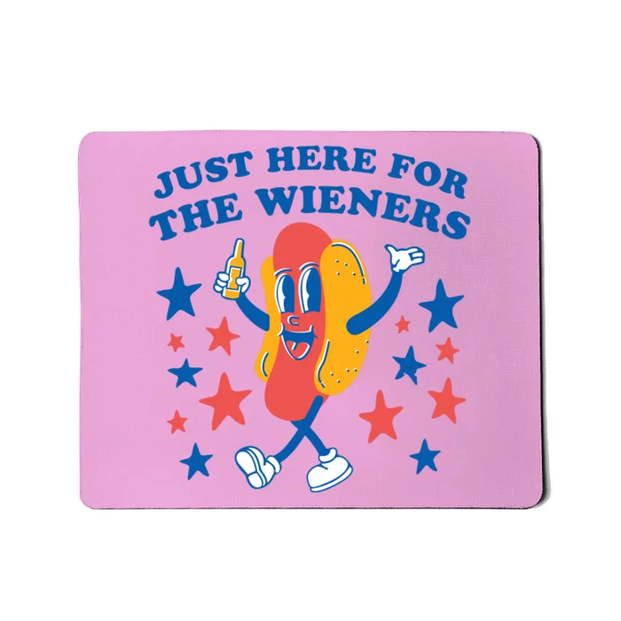 Hot Dog IM Just Here For The Wieners 4th Of July Mousepad