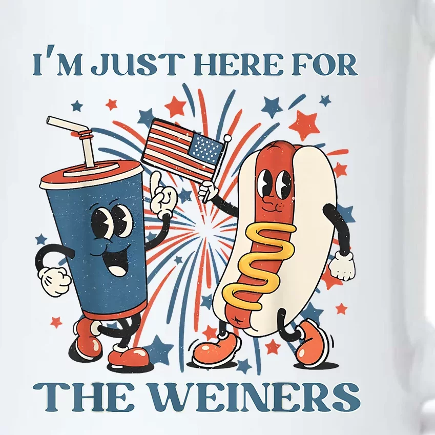 Hot Dog Im Just Here For The Wieners 4Th Of July Black Color Changing Mug