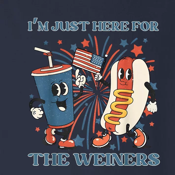 Hot Dog Im Just Here For The Wieners 4Th Of July Toddler Long Sleeve Shirt