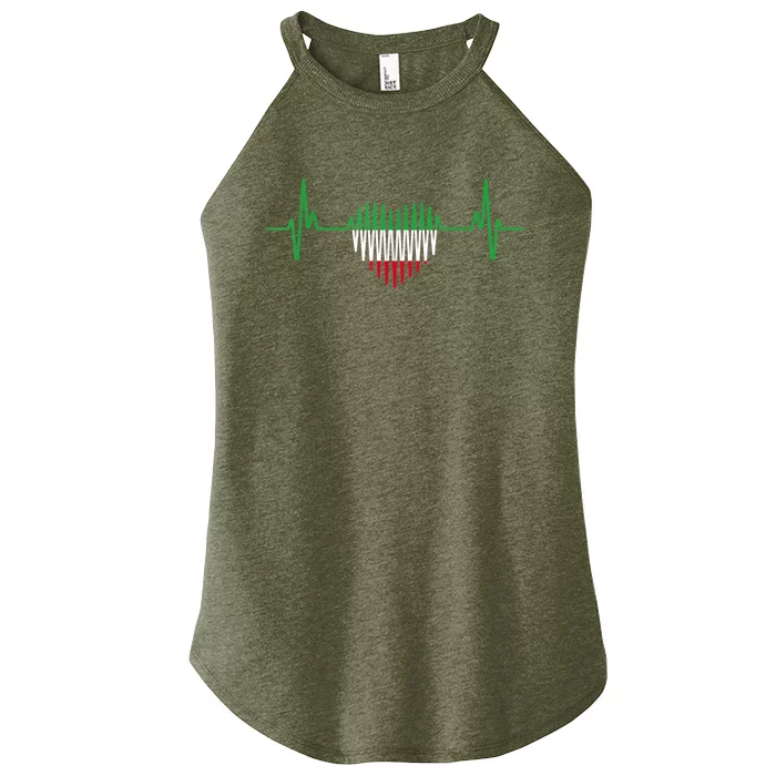 Heartbeat Design Iranian Flag Iran Women’s Perfect Tri Rocker Tank