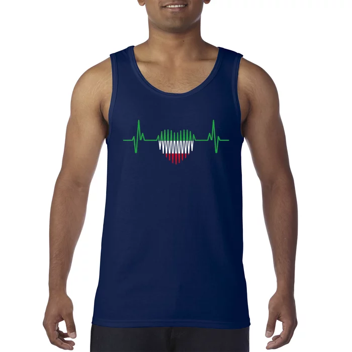 Heartbeat Design Iranian Flag Iran Tank Top