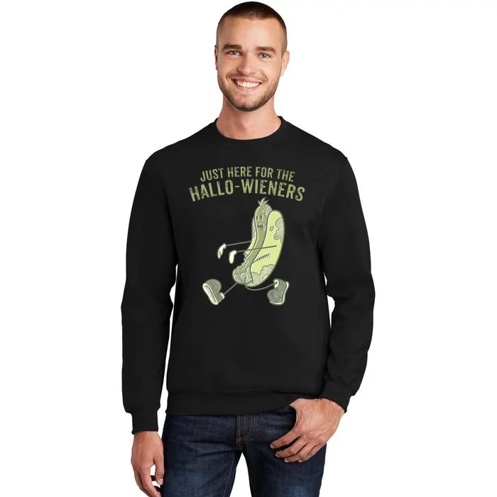 Hot Dog IM Just Here For The Hallowieners Funny Halloween Sweatshirt