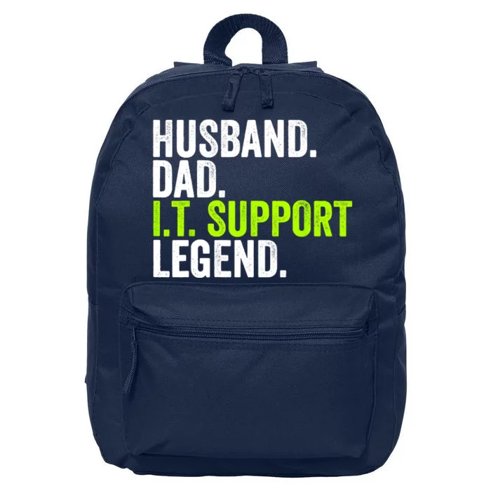 Husband Dad I.T. Support Legend Network Admin Funny Office 16 in Basic Backpack