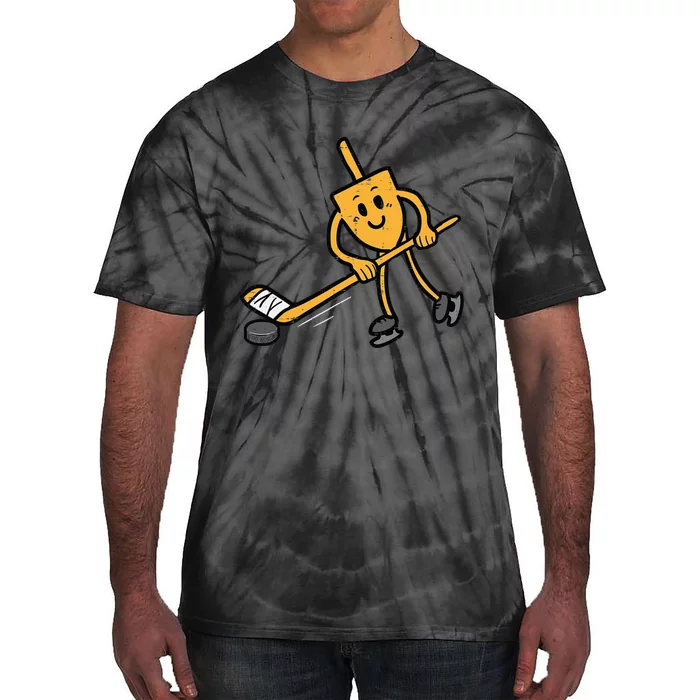 Hanukkah Dreidel Ice Hockey Chanukah Jewish Tie-Dye T-Shirt