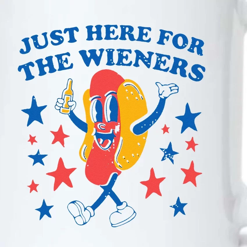 Hot Dog Im Just Here For The Wieners 4Th Of July Black Color Changing Mug