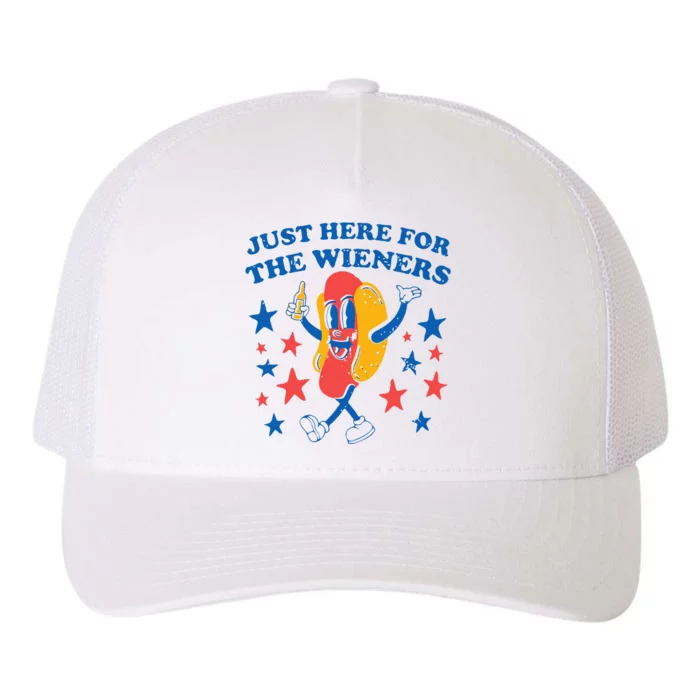 Hot Dog Im Just Here For The Wieners 4Th Of July Yupoong Adult 5-Panel Trucker Hat