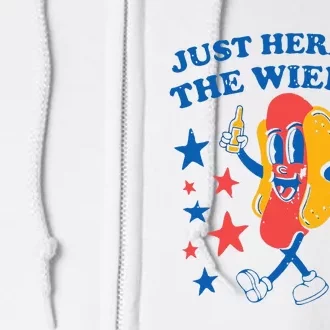 Hot Dog Im Just Here For The Wieners 4Th Of July Full Zip Hoodie