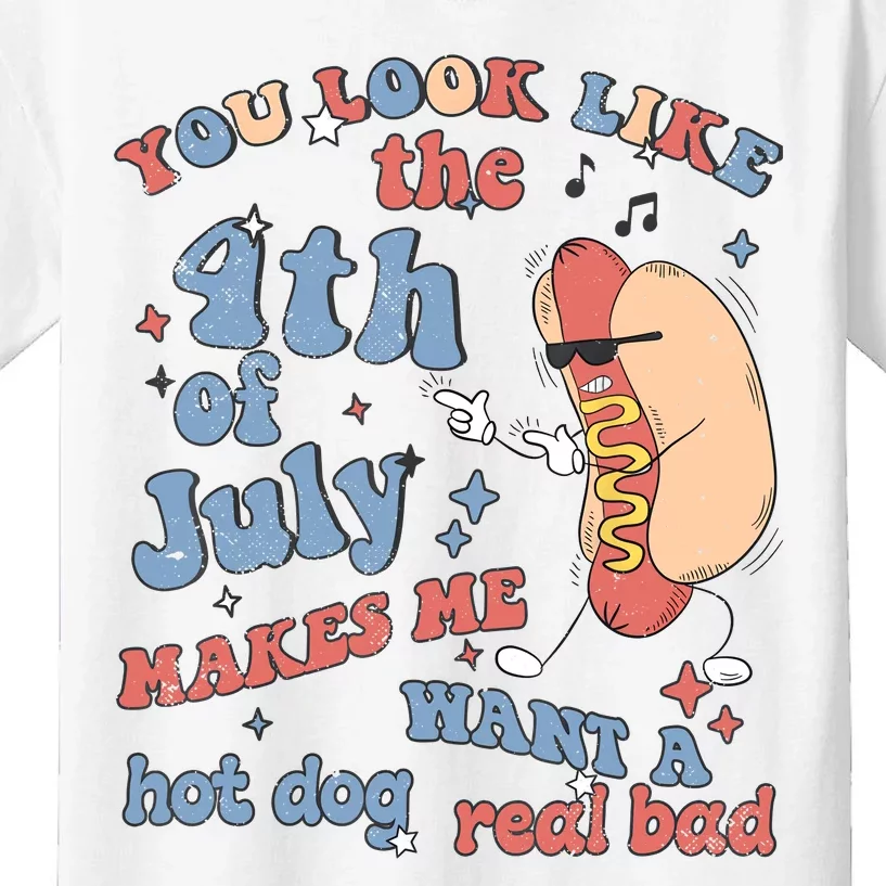 Hot Dog Im Just Here For The Wieners 4Th Of July Men Women Kids T-Shirt