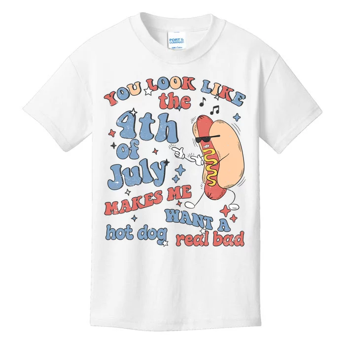 Hot Dog Im Just Here For The Wieners 4Th Of July Men Women Kids T-Shirt