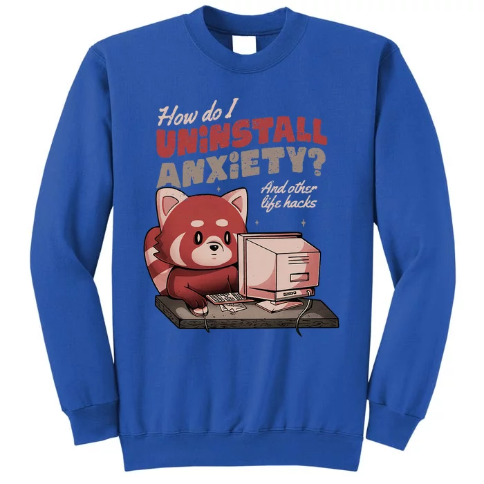 How Do I Uninstall Anxiety Cute Red Bear Tall Sweatshirt