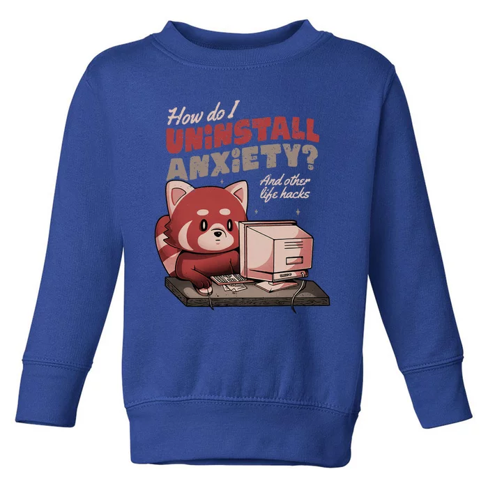 How Do I Uninstall Anxiety Cute Red Bear Toddler Sweatshirt