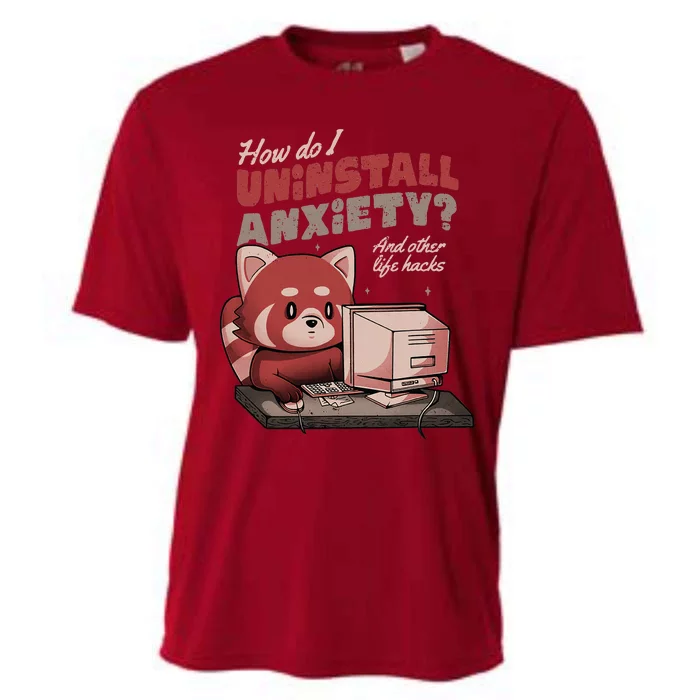 How Do I Uninstall Anxiety Cute Red Bear Cooling Performance Crew T-Shirt