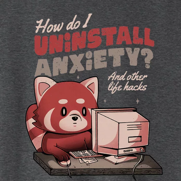 How Do I Uninstall Anxiety Cute Red Bear Women's Crop Top Tee