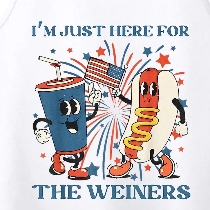 Hot Dog Im Just Here For The Wieners 4Th Of July Performance Tank