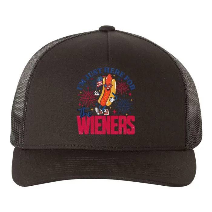 Hot Dog IM Just Here For The Wieners 4th Of July Gift Yupoong Adult 5-Panel Trucker Hat