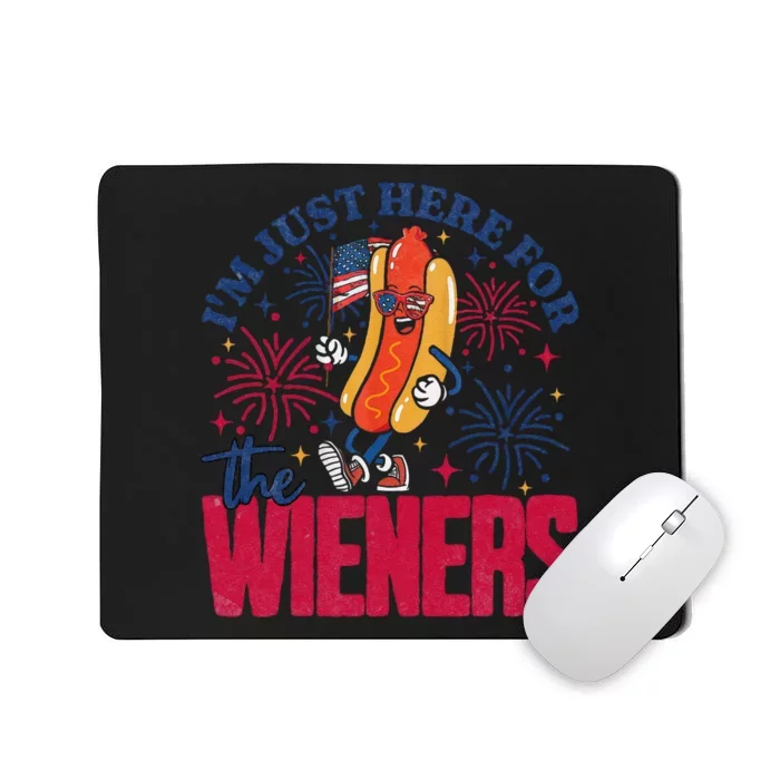 Hot Dog IM Just Here For The Wieners 4th Of July Gift Mousepad