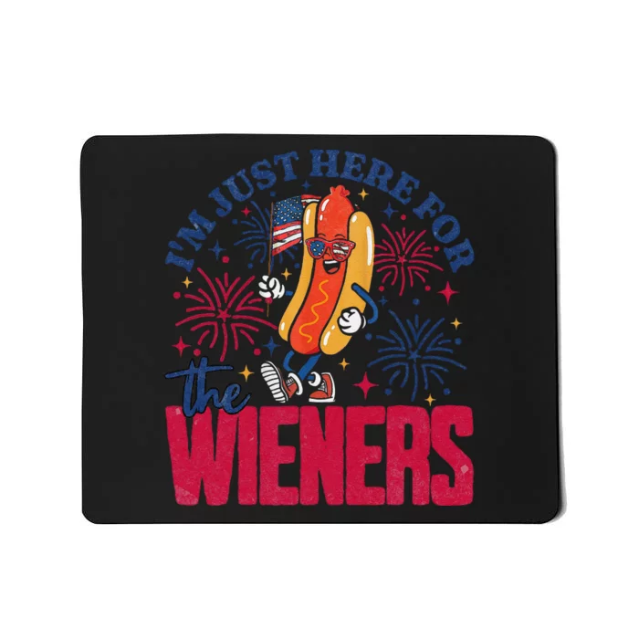 Hot Dog IM Just Here For The Wieners 4th Of July Gift Mousepad