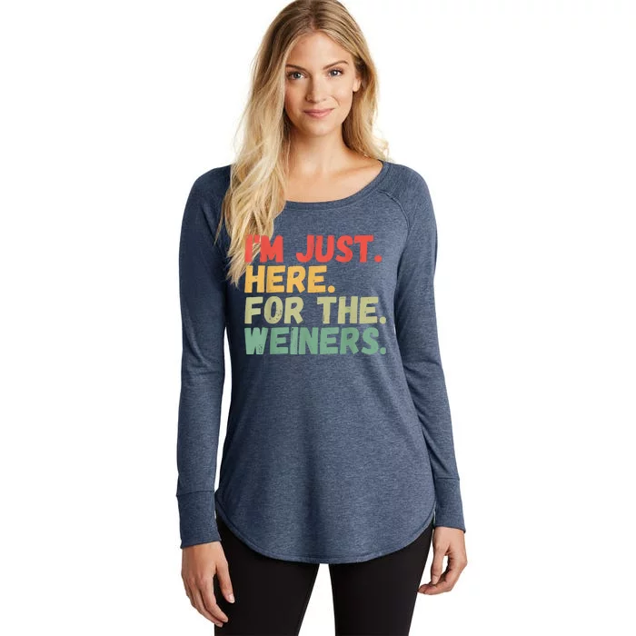 Hot Dog Im Just Here For The Wieners 4Th Of July Women's Perfect Tri Tunic Long Sleeve Shirt