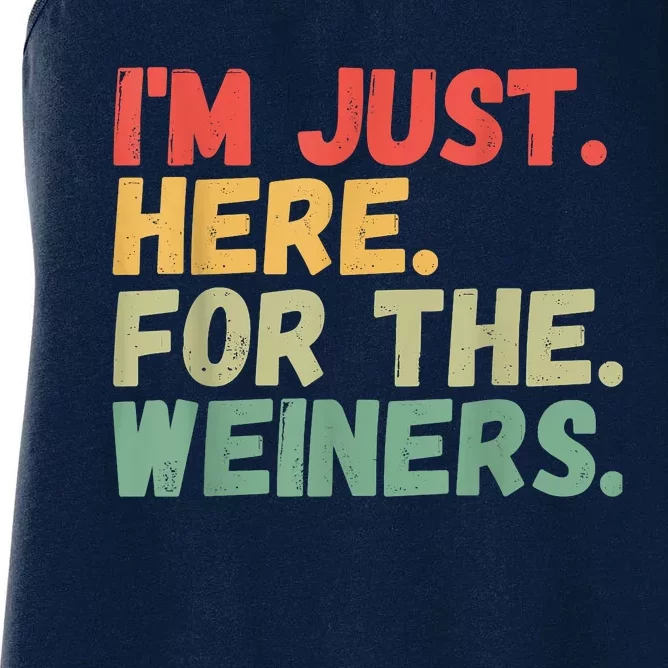 Hot Dog Im Just Here For The Wieners 4Th Of July Women's Racerback Tank