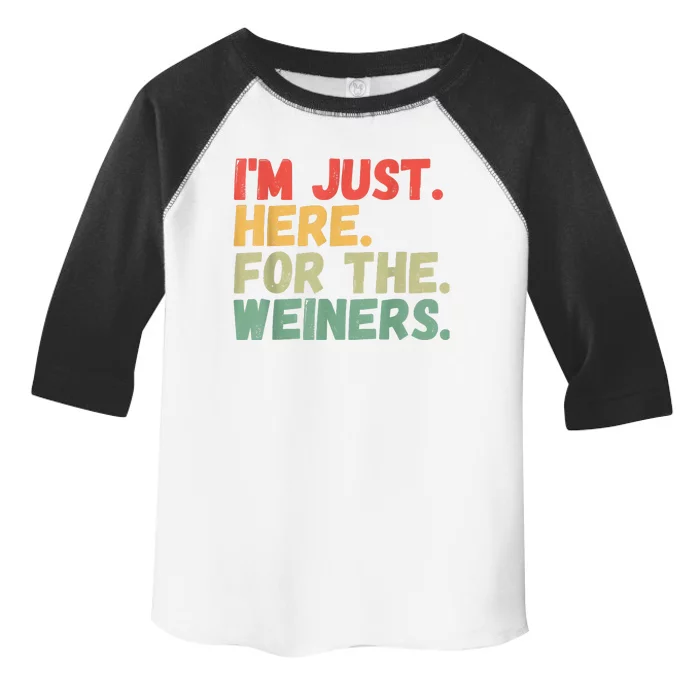 Hot Dog Im Just Here For The Wieners 4Th Of July Toddler Fine Jersey T-Shirt