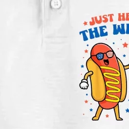 Hot Dog I'm Just Here For The Wieners Funny 4Th Of July Dry Zone Grid Performance Polo