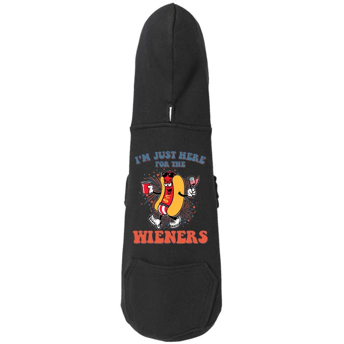 Hot Dog IM Just Here For The Wieners 4th Of July Doggie 3-End Fleece Hoodie