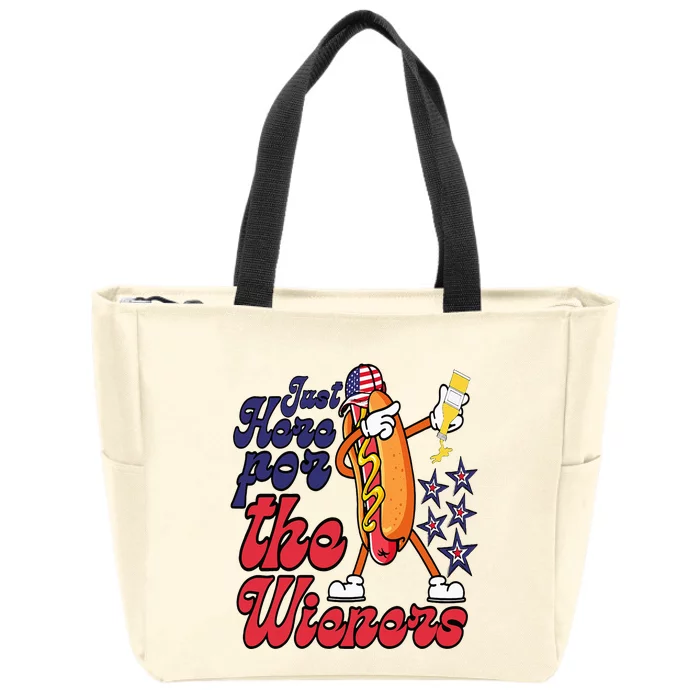 Hot Dog Im Just Here For The Wieners 4Th Of July Zip Tote Bag