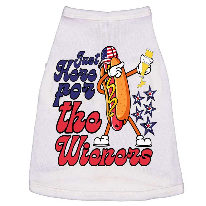 Hot Dog Im Just Here For The Wieners 4Th Of July Doggie Tank