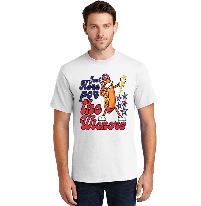 Hot Dog Im Just Here For The Wieners 4Th Of July Tall T-Shirt