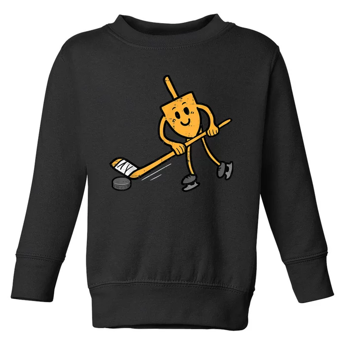 Hanukkah Dreidel Ice Hockey Chanukah Jewish  Boys Toddler Sweatshirt