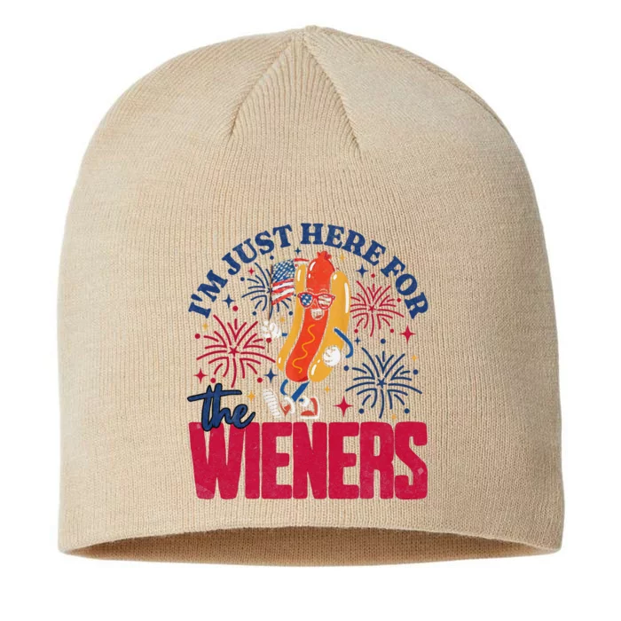 Hot Dog IM Just Here For The Wieners 4th Of July 8 1/2in Sustainable Knit Beanie