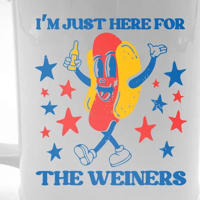 Hot Dog Im Just Here For The Wieners 4Th Of July Front & Back Beer Stein