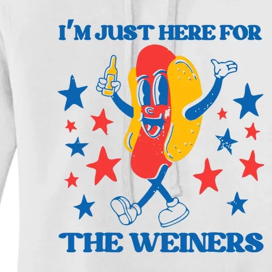 Hot Dog Im Just Here For The Wieners 4Th Of July Women's Pullover Hoodie