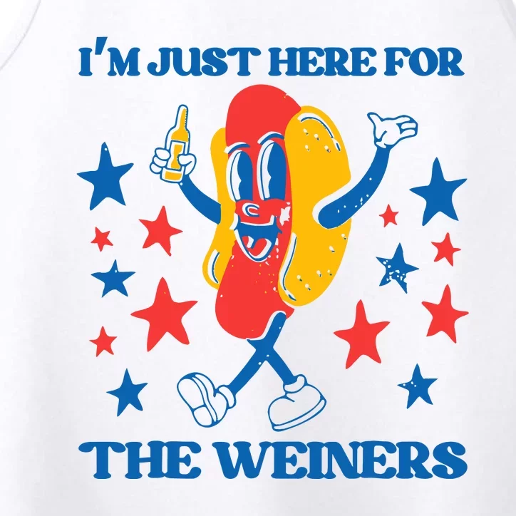 Hot Dog Im Just Here For The Wieners 4Th Of July Performance Tank