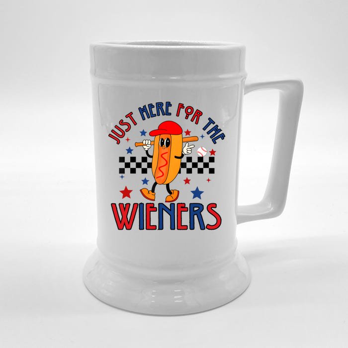 Hot Dog Im Just Here For The Wieners 4Th Of July Front & Back Beer Stein